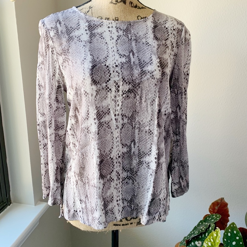 Broadway & Broome Snake-Print Blouse